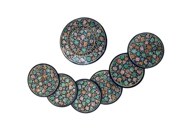 Aquamarine garden coaster set, Set of 6 - Image 3
